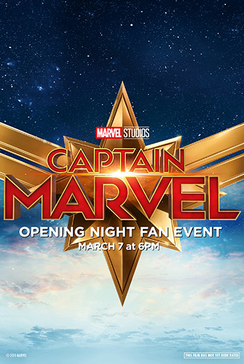 Opening Night Fan Event, Captain Marvel movie poster