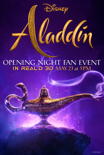 Opening Night Fan Event Aladdin 3D movie poster
