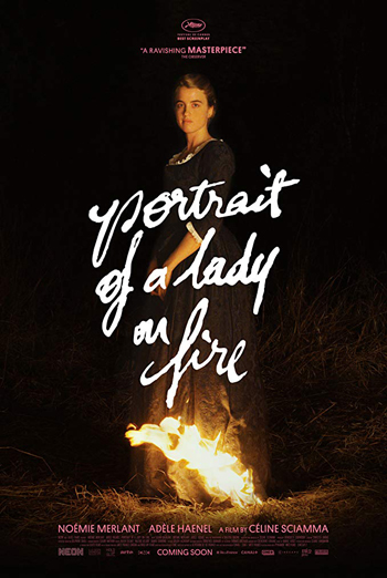 a portrait of a lady on fire